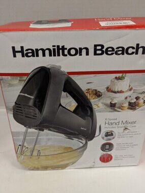 Hamilton Beach 6 Speed Hand Mixer, Quick Burst, Snap-on Storage Case